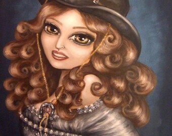 ALL My EXES Live In TEXAS big eye lowbrow sexy cowgirl giclee print by Nina Friday