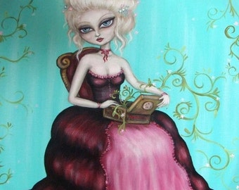 SECRETS victorian big eye gothic GICLEE PRINT by Nina Friday