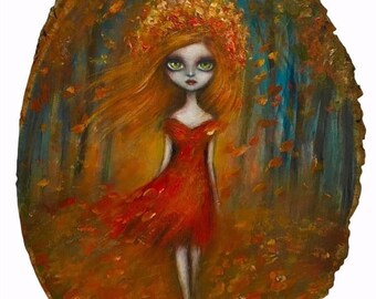 LAST SIGH autumn fall girl giclee print