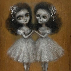 MEMENTO Victorian creepy sisters giclee print