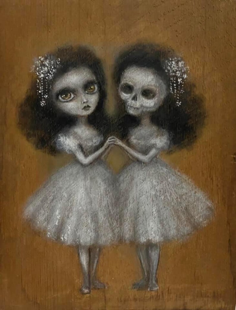 MEMENTO Victorian creepy sisters giclee print image 1