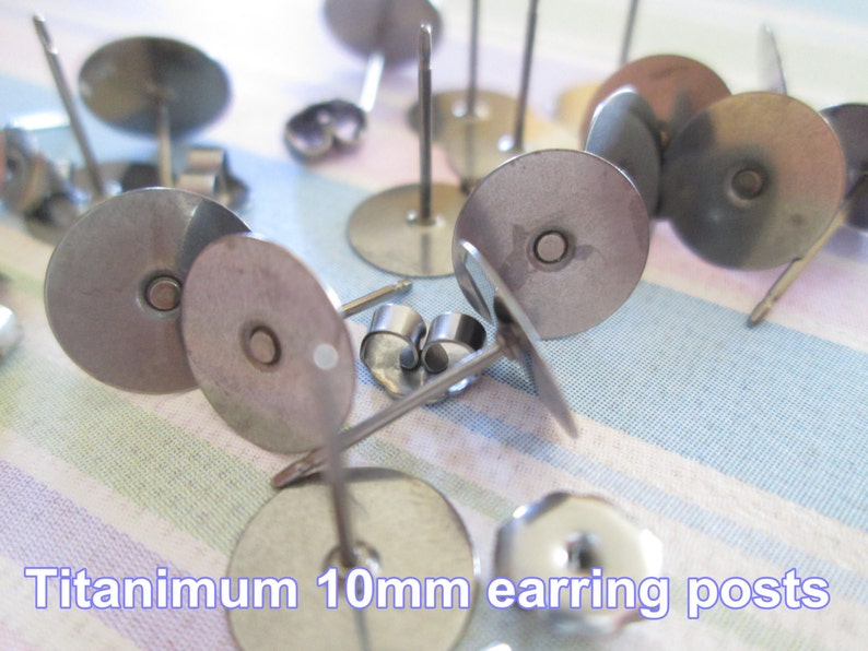 24pcs 12 Pairs Titanium Nickel Free 10mm Flatpad Earring Etsy