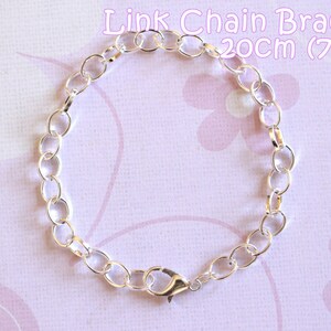 12 Silver Plated Lobster Clasp Link Chain Bracelets  - 7 7/8 inches