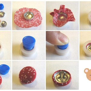 50 Cover Buttons FLAT BACKS 5/8 inch Size 24 flat backs no loops covered buttons notion supplies diy refill image 2