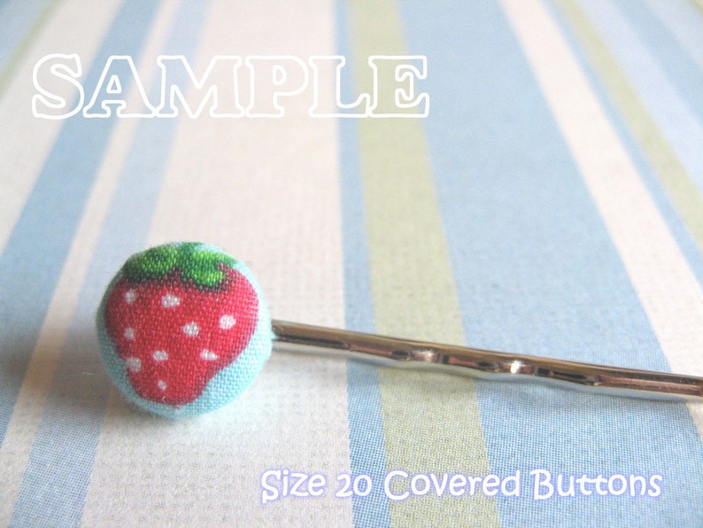 50 Cover Buttons FLAT BACKS 5/8 inch Size 24 flat backs no loops covered buttons notion supplies diy refill image 3