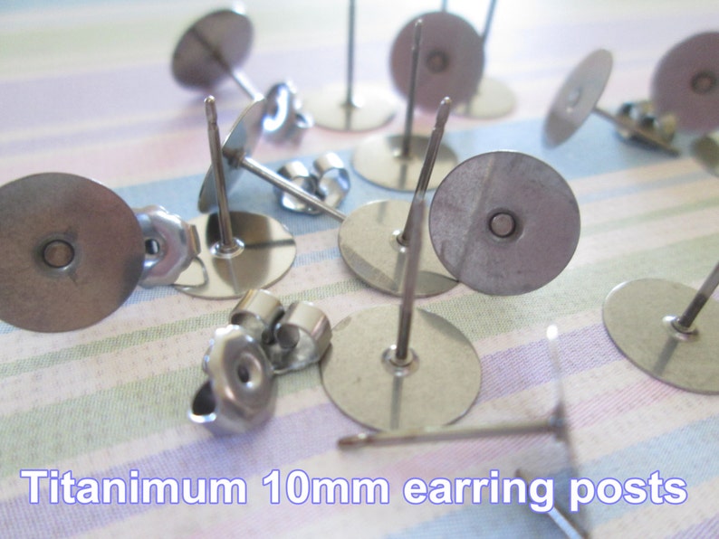 24pcs 12 Pairs Titanium Nickel Free 10mm Flatpad Earring Etsy