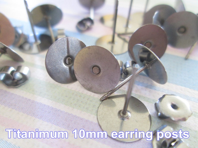 24pcs 12 Pairs Titanium Nickel Free 10mm Flatpad Earring Etsy