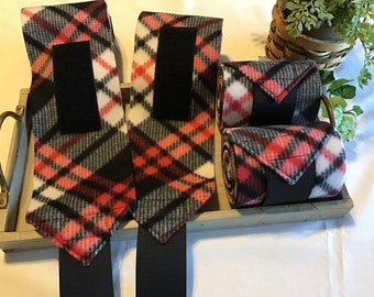 Polo Wraps...Horse Polos...Sold in Sets of 4 or 2...in “Black and Red Plaid”. Ready to SHIP