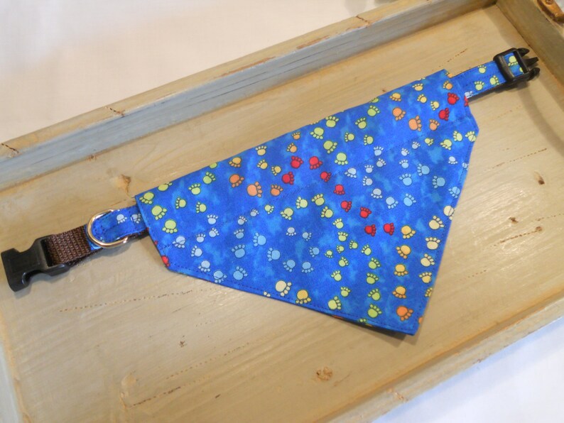 Dog Collar With Matching Slide on Bandana...size SMALL Etsy