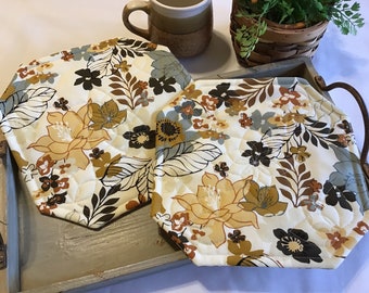 Set of Two….Quilted Hot Pads….Mug Rugs….Pot Holders