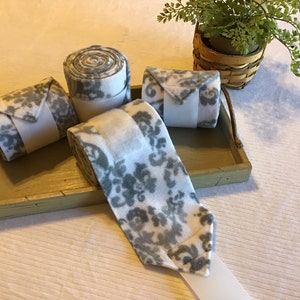 Polo Wraps...Horse Polos...Sold in Sets of 4 or 2...in &quot;Gray Floral&quot;...Ready to SHIP