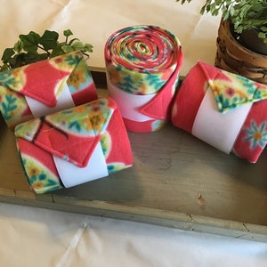 Polo Wraps...Horse Polos...Sold in Sets of 4 or 2...in &quot;Coral Butterflies&quot;...Ready to SHIP