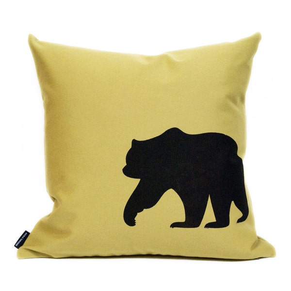 Grizzly Pillow Cover in Mustard