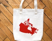 Tote Bag/ Map of Canada Screenprint