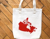 Bolso de mano / mapa de Canadá serigrafía