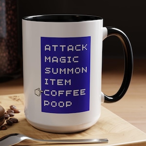 Caneca engraçada para jogador Caneca Final Fantasy Caneca de videogame Caneca de café para jogador Caneca de café Nerd Final Fantasy 7 Presentes de RPG para jogadores Caneca RPG RPG Gamer