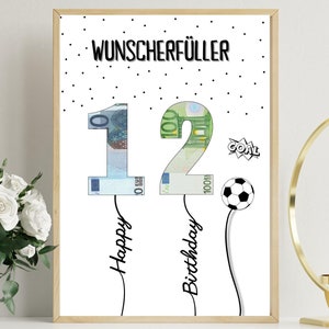 Geldgeschenk 12 Geburtstag KinderGeburtstag Geburtstagskarte herzlichen Glückwunsch Fußball Geschenk Fußballfan FC Bayern BVB HSV VfB pdf