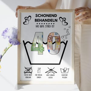 Money gift for a 40th birthday | A4 | Birthday card for a friend | The big 40 | Last-minute gift to print yourself | PDF