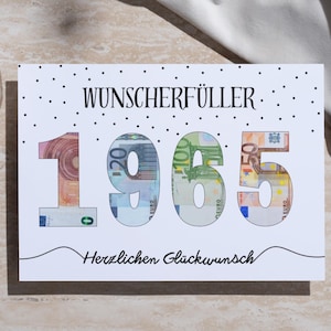PDF - Geldgeschenk 60 (1965) Geburtstag Wunscherfüller Geburtstagskarte Download zum Ausdrucken herzlichen Glückwunsch Bild 30 40 50 60 70