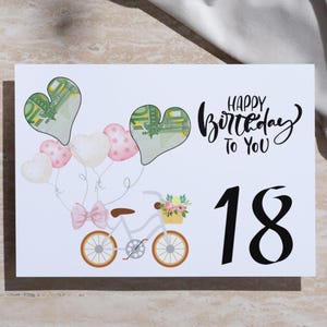 Geldcadeau 18e verjaardag, verjaardagscadeaukaart, klaar om af te drukken, beste lastminutecadeau, wenskaart, pdf, A4