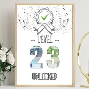 PDF - Self Print Geldgeschenk 23. Geburtstag Geburtstagsgeschenk Geschenkidee Happy Birthday 23 Geburtstag Geschenk zum 23. Geburtstag