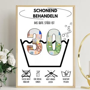 Geldgeschenk zum 30 Geburtstag | A4 | Glückwunschkarte lustig | Das gute Stück ist 30 | Last-Minute Geschenk zum Selbstdrucken | PDF