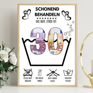 Geldgeschenk zum 30 Geburtstag | A4 | Glückwunschkarte lustig | Das gute Stück ist 30 | Last-Minute Geschenk zum Selbstdrucken | PDF