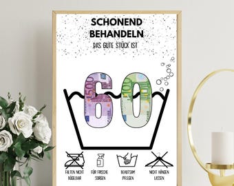 Presente em dinheiro para um aniversário de 60 anos | A4 | Presentes criativos em dinheiro | Os 60 anos | Presente de última hora para imprimir | PDF