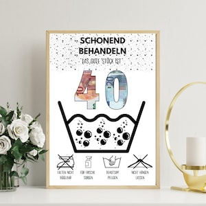 Money gift for a 40th birthday | A4 | Greeting card funny | The good piece is 40 | Last-minute gift to print yourself | PDF