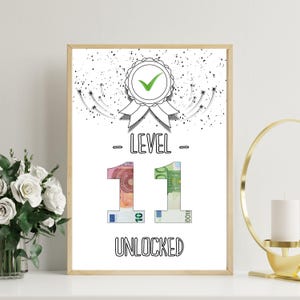 PDF - Self Print dinheiro presente 11 aniversário presente de aniversário ideia de presente feliz aniversário 11 aniversário presente