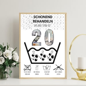 Geldgeschenk zum 20 Geburtstag / A4 / Glückwunschkarte lustig / Das gute Stück ist 20 / Last-Minute Geschenk zum Selbstdrucken / 4 PDF