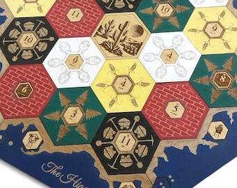 Handcrafted Wooden Catan Board | 2-4 Players | 1/4" (6mm) Solid Wood, Personalized Settlers Inspired