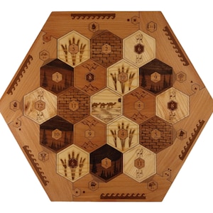 Handcrafted Wooden Catan-Inspired Game Board | 2-4 Player | Personalized & Eco-Friendly Gift