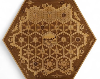 Handmade Wood Settlers of Catan Game Board: Personalized Eco-Friendly Gift