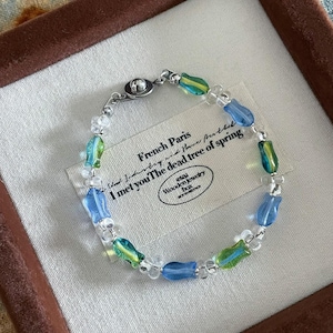 Fish Bracelet Gift For Her Ocean Czech Glass Bracelet Aqua Blue Bracelet Coastal Jewelry Boho Beach Bracelet Tropical Mermaid Style Jewelry