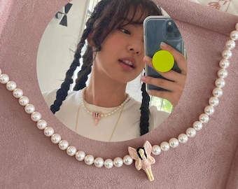 ★BLACKPINK ジス着用★韓国 Pearl n Crystal Beads Necklace BLACKPINK Kpop Personalised Necklace Bracelet Pendant Lisa