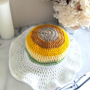 Handmade Crochet Sunflower Bucket Hat Child Size