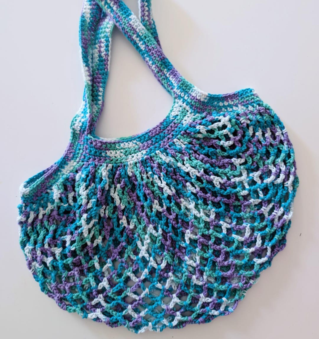 Crochet Mesh Market Bag | Handmade Reusable Shopping Tote | Lightweight ...