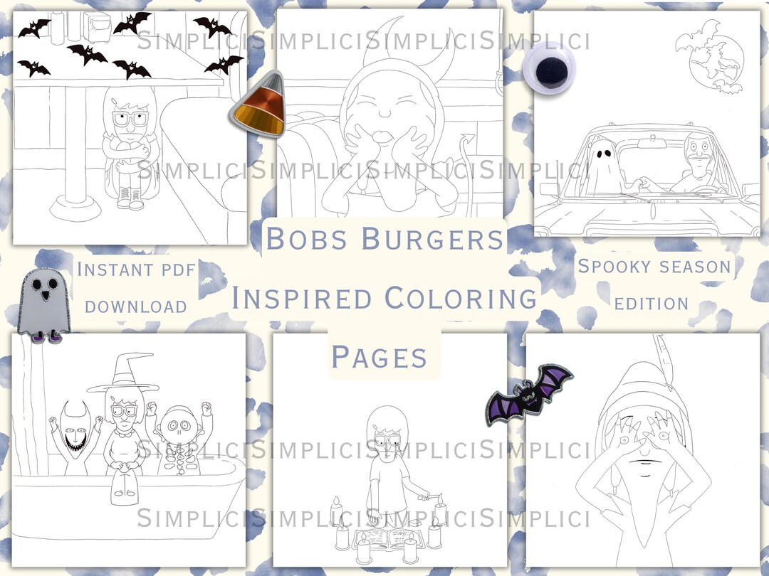 Bobs Burgers Inspired Spooky Coloring Pages | Cozy Coloring Pages ...