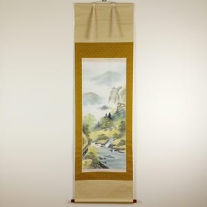 Vintage Japanese Scroll, 20th century second half, Original Ink Painting, Kakejiku, Kakemono, Wall Hanging