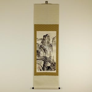 Vintage Japanese Scroll, 20th century second half, Original Ink Painting, Kakejiku, Kakemono, Wall Hanging