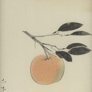 Vintage Sumi-e on Shikishi, Original Ink Painting, Japanese Minimalism Art,  Asian Wall Hanging, Authentic Handmade Artwork, Unique design