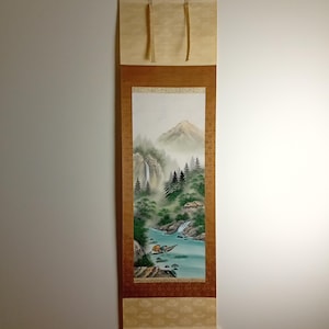 Vintage Japanese Scroll, 20th century second half, Original Ink Painting, Kakejiku, Kakemono, Wall Hanging