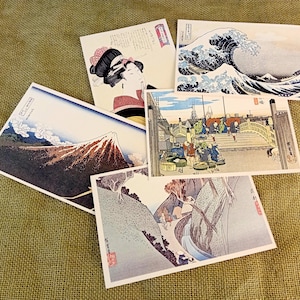 Vintage Ukiyo-e Postkarten-Set - Edo-Periode Japanische Kunstdrucke, Hokusai, Hiroshige