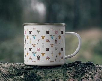 Mickey Shaped Snacks Disney Enamel Camping Mug
