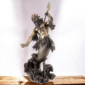 Poseidon Statue: Cold Cast Bronze Neptune Sculpture, Greek Mythology