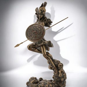 Athena Minerva Owl Statue: Cold Cast Bronze Greek Goddess Sculpture