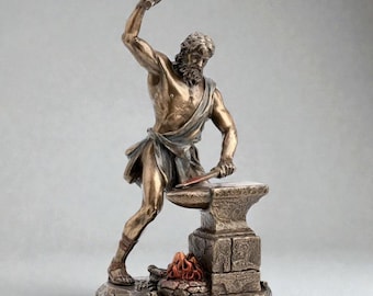 Standbeeld van Hephaistos: koudgegoten bronzen sculptuur Griekse god