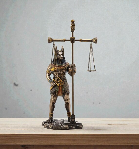 Anubis Statue: Cold Cast Bronze Egyptian God of Afterlife, 13 inches
