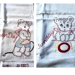 Unfinished Embroidery Flour Sack Kitchen Towels 5pc